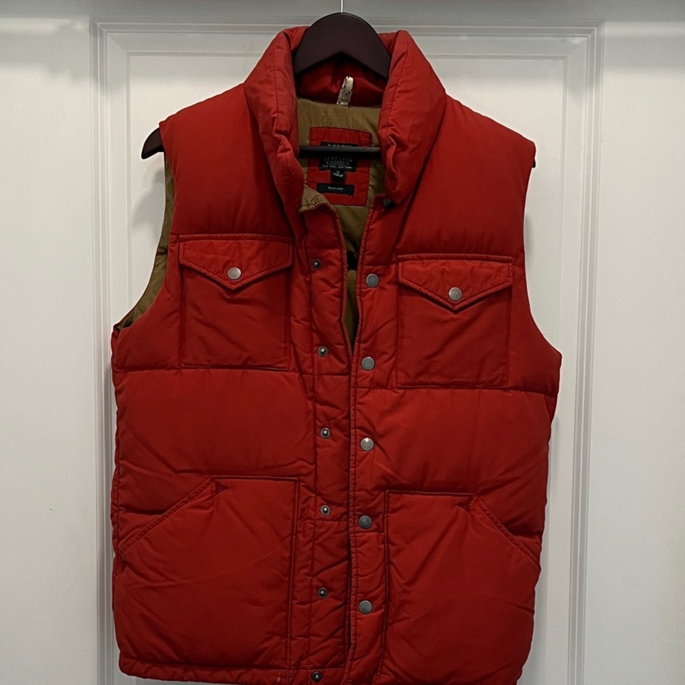 J. Crew Bold Red Puffer Vest
